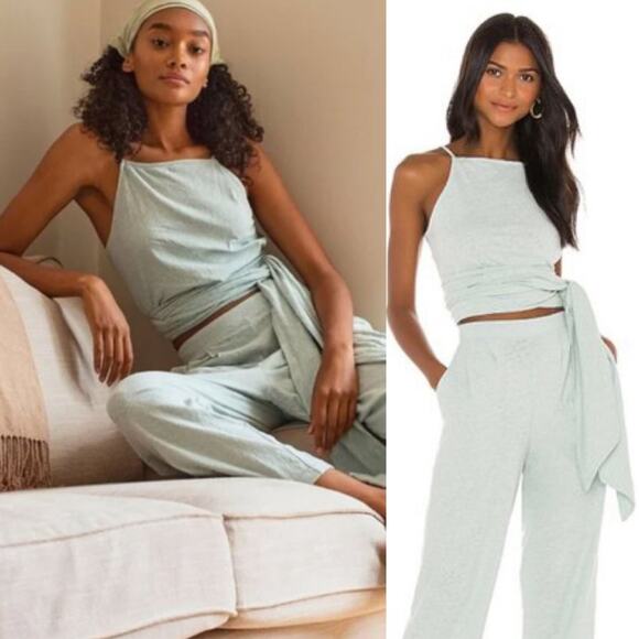 Free People Beach Boho Mineral Bath Nikki Crop Side Tie Tank Top ONLY NWT Size L - Picture 11 of 11